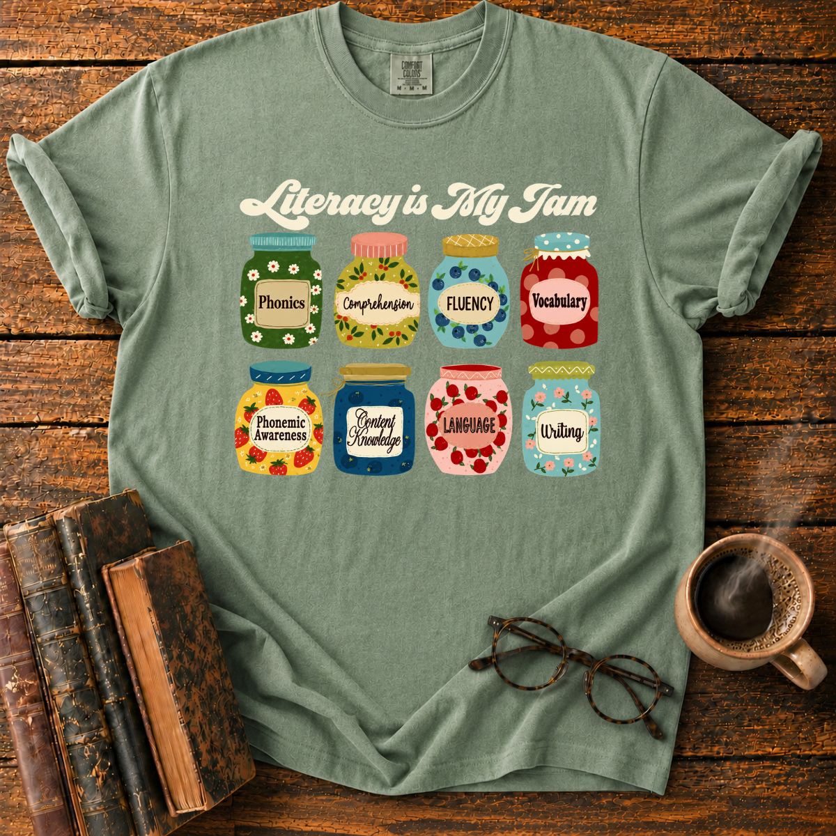 Literacy Is My Jam Jar Collection T-Shirt