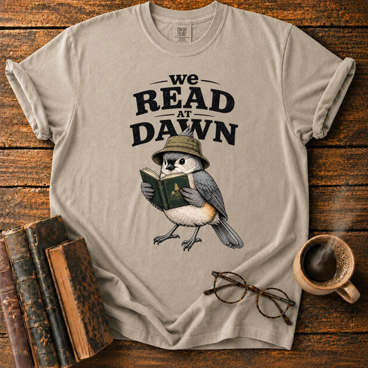 Vintage Bird Reading at Dawn T-Shirt
