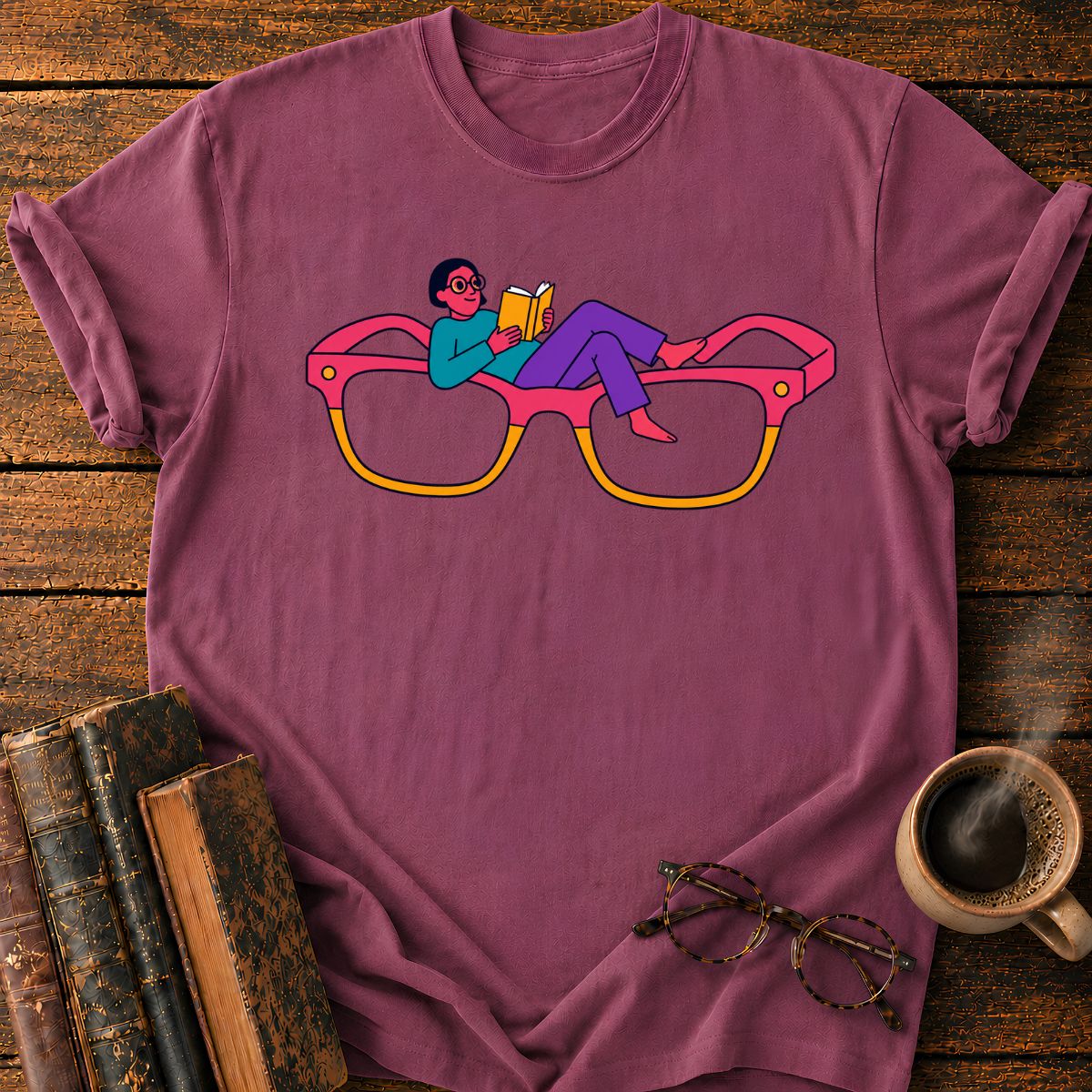 Reader on Oversized Glasses T-Shirt
