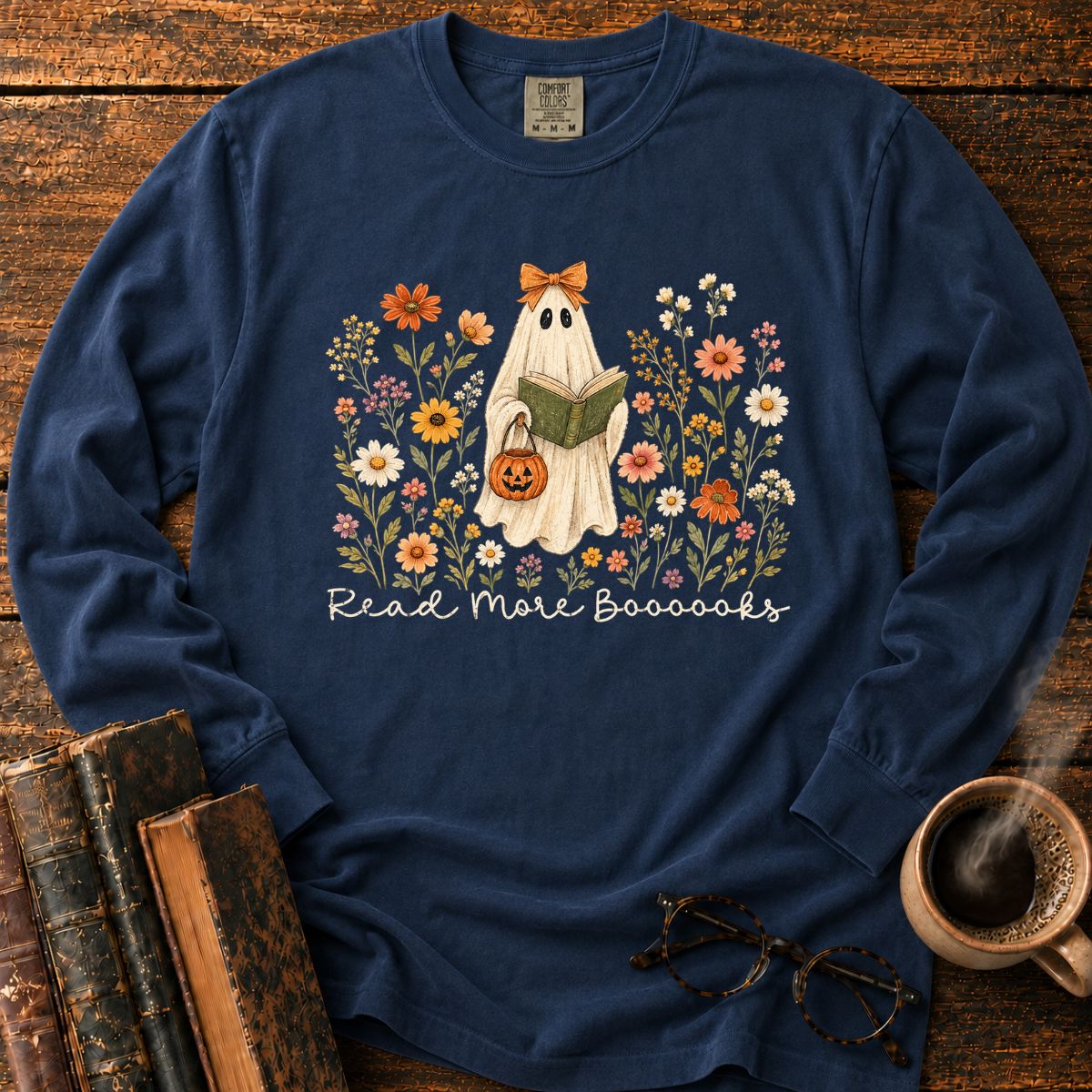 Ghostly Garden Reading Delight LS T-Shirt