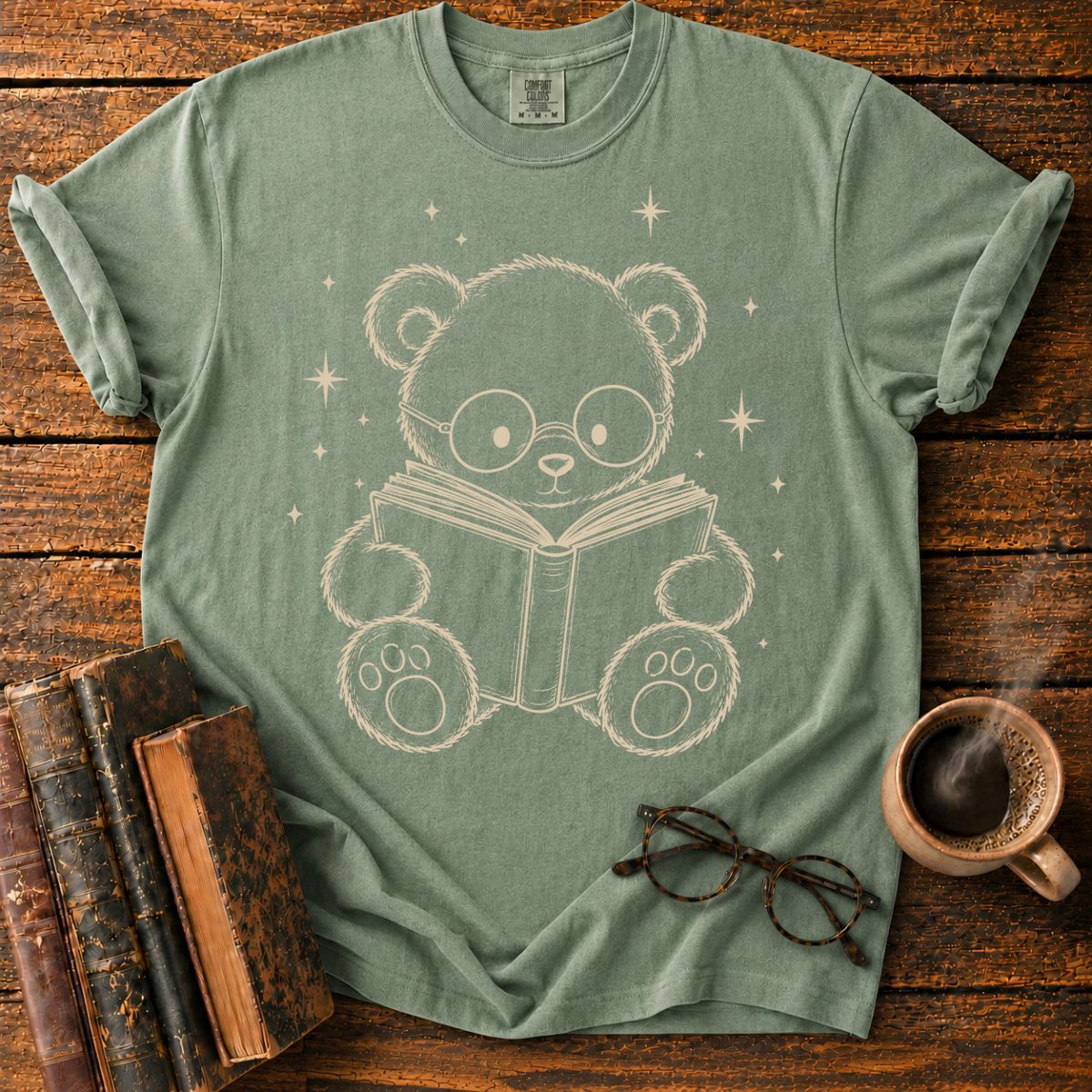 Teddy Bear Reading Under Stars T-Shirt