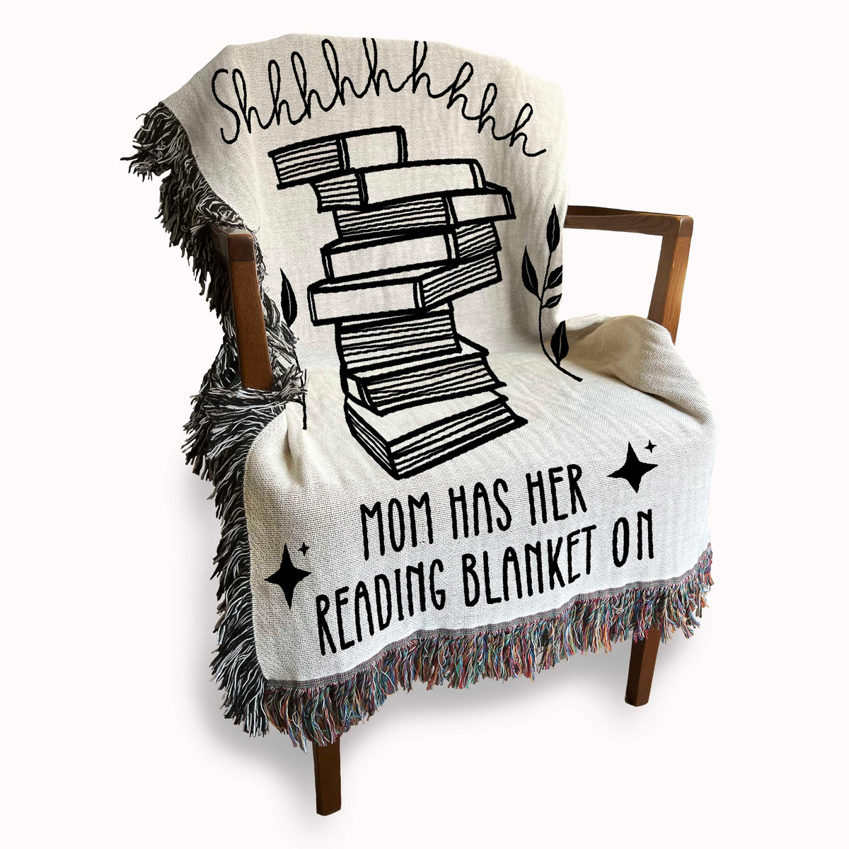 Shhh Mom Reading Woven Blanket