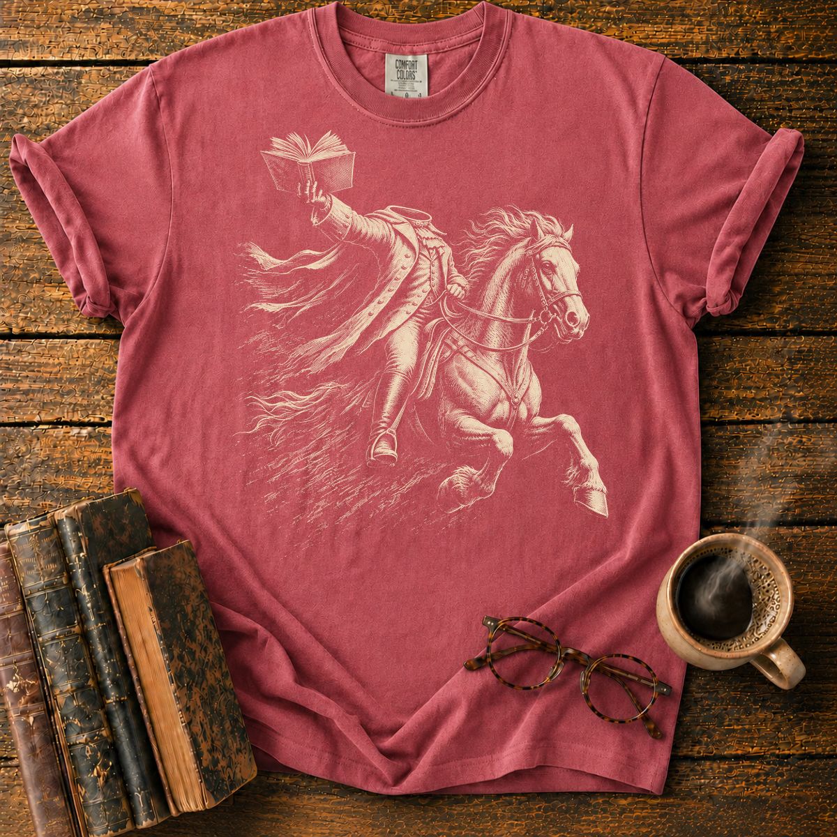 Headless Horseman Holding Book T-Shirt