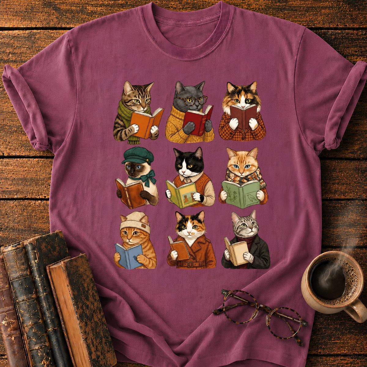 Cats & Books T-Shirt