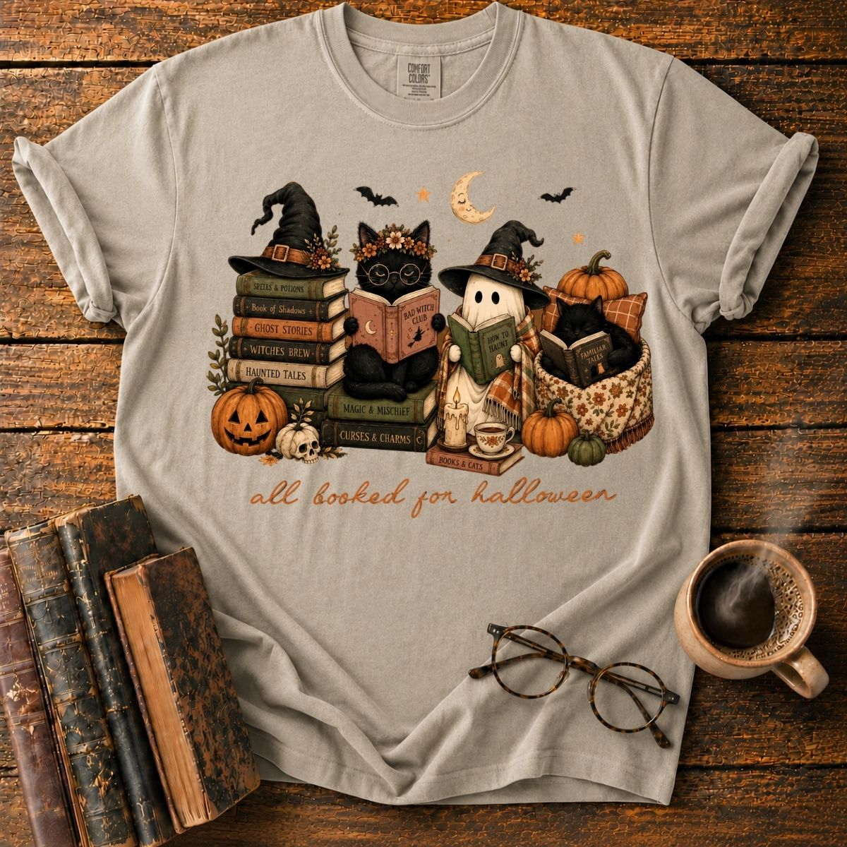 Cozy Halloween Book T-Shirt