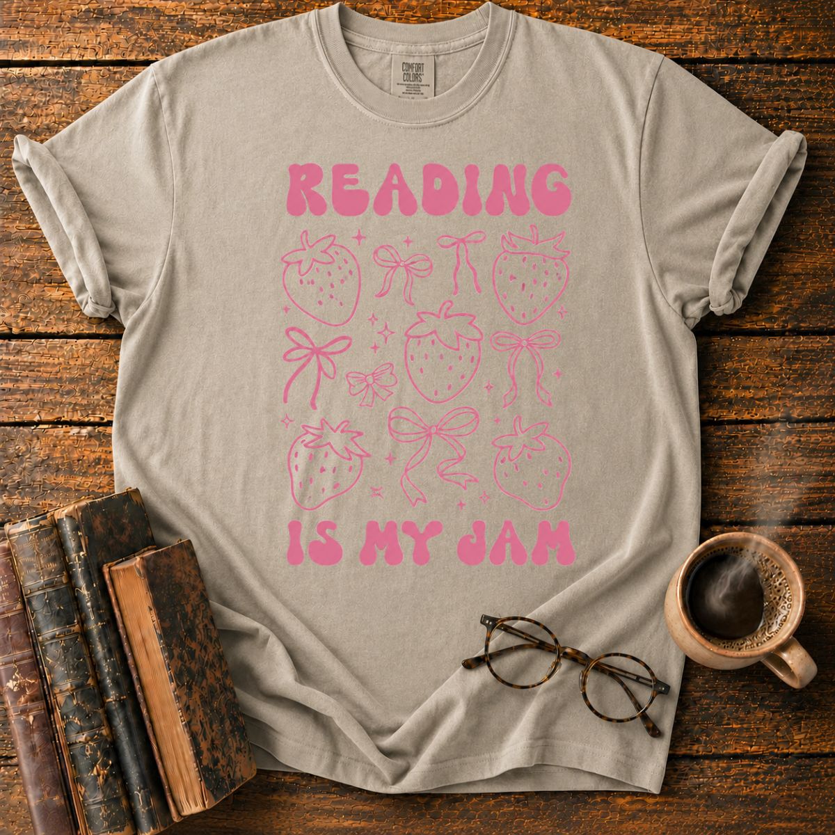 Strawberry Reading Is My Jam T-Shirt
