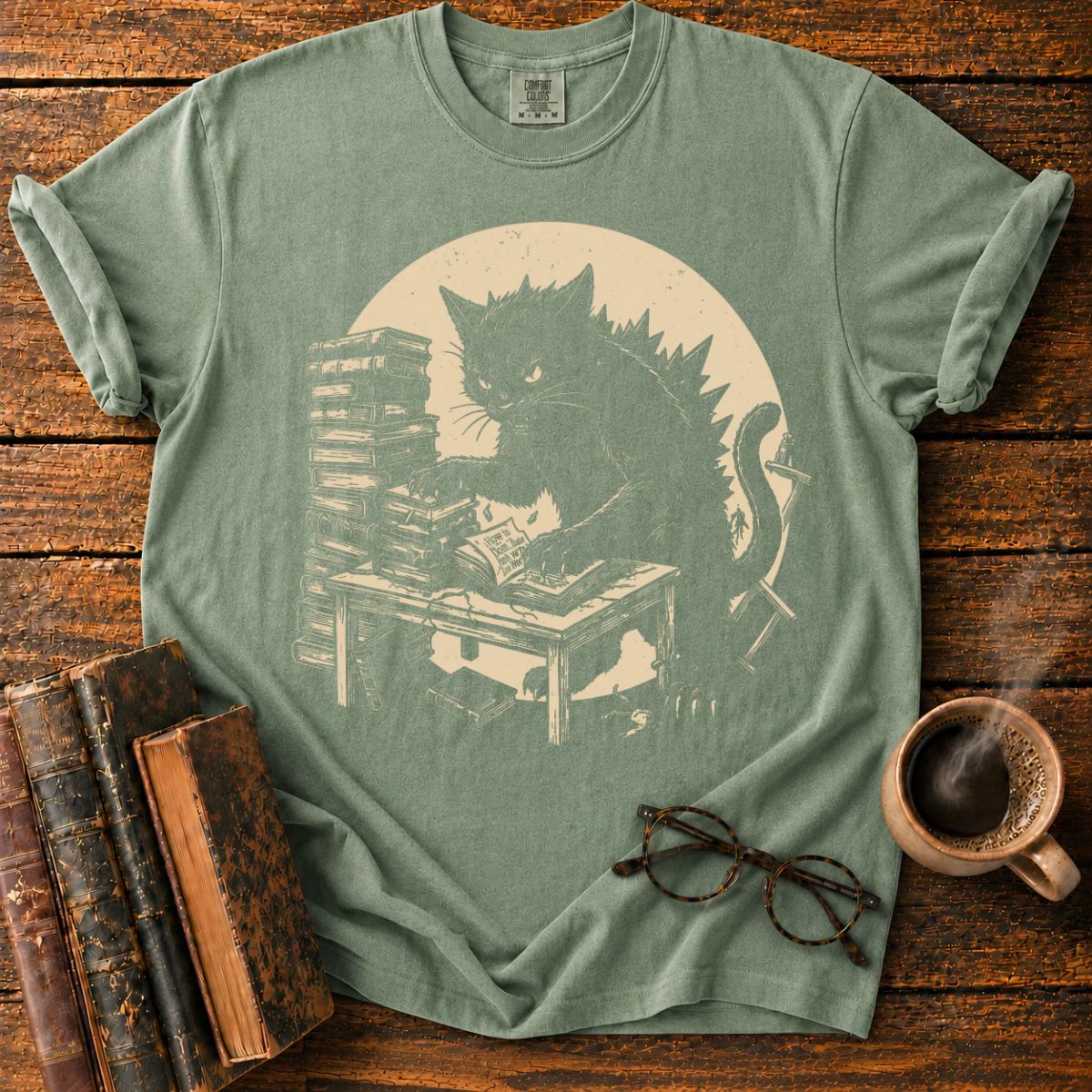 Kaiju Cat’s Evil Reading Room T-Shirt