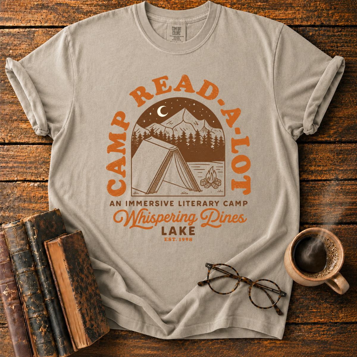 Camp Read-A-Lot Bookish Camping T-Shirt