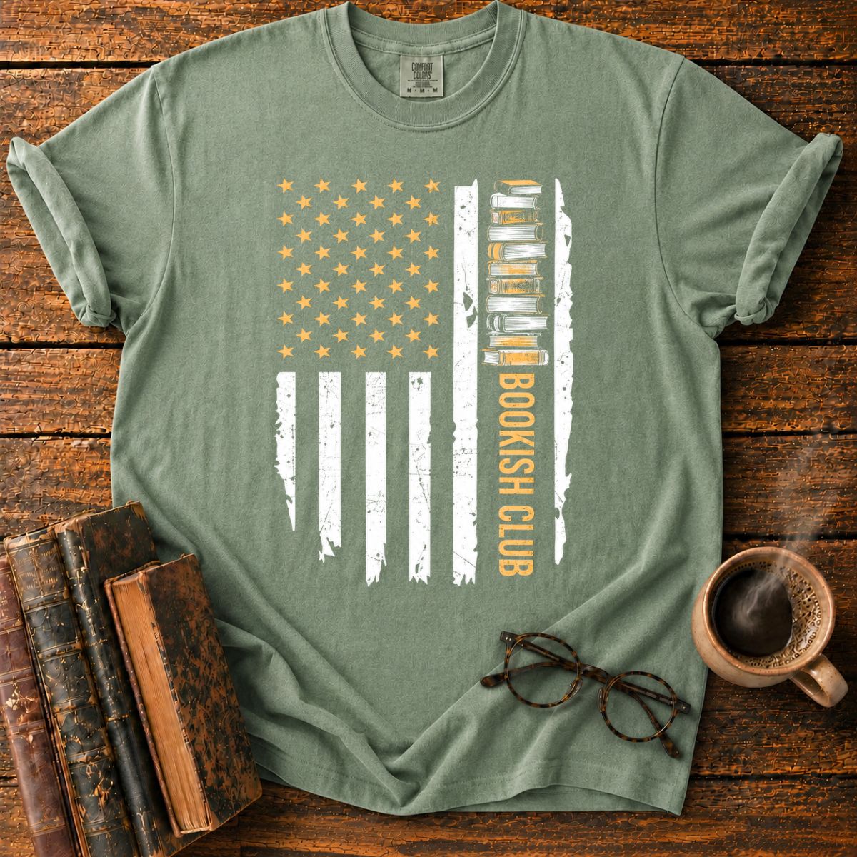 Distressed American Book Club Flag T-Shirt