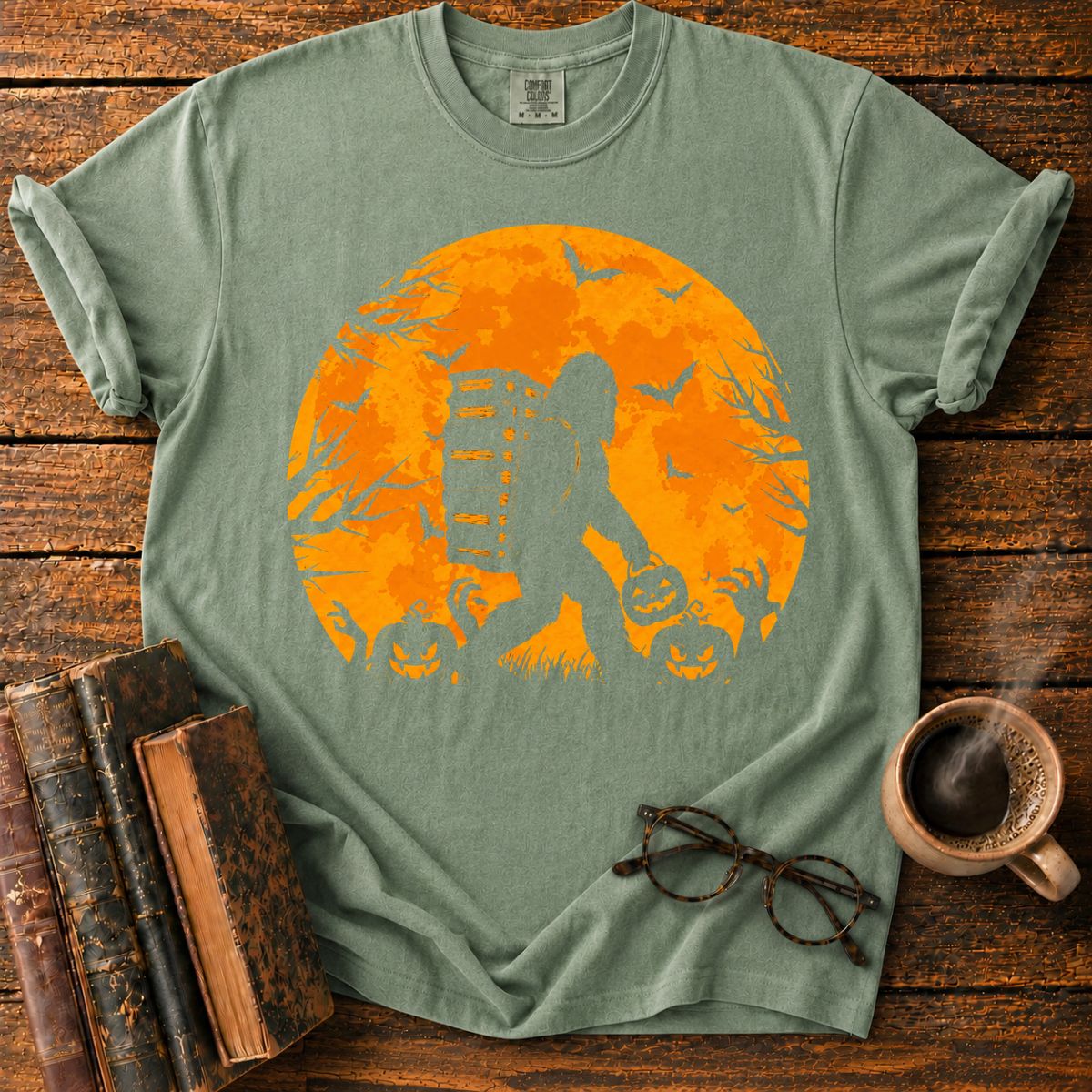 Bigfoot’s Halloween Moonlit Book Trek T-Shirt