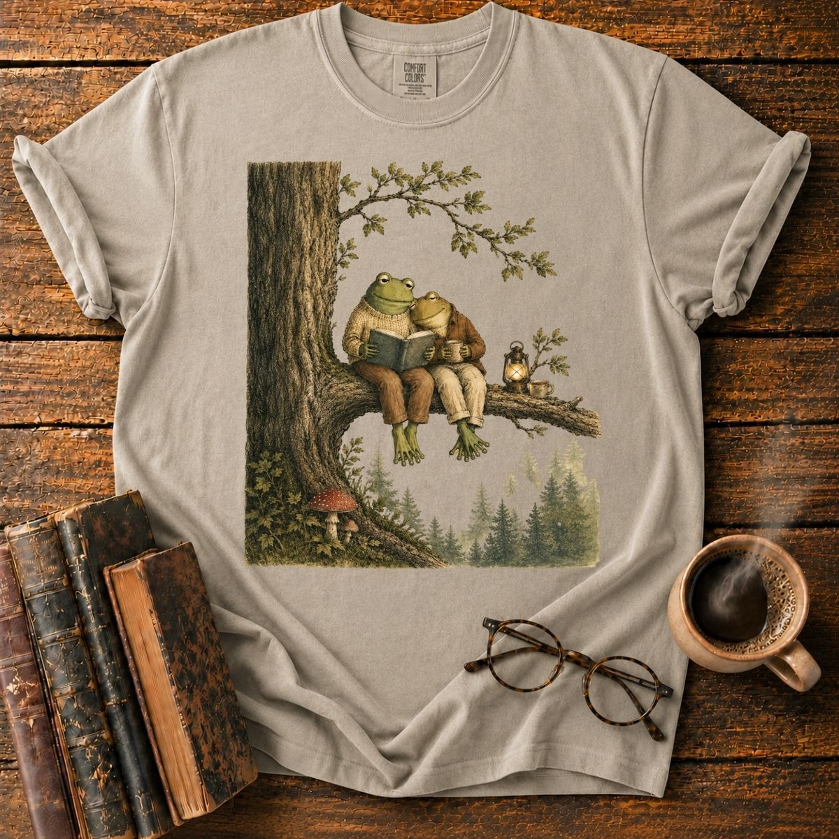 Frog Friends Reading Together T-Shirt