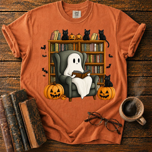 Reading Ghost Library Halloween T-Shirt