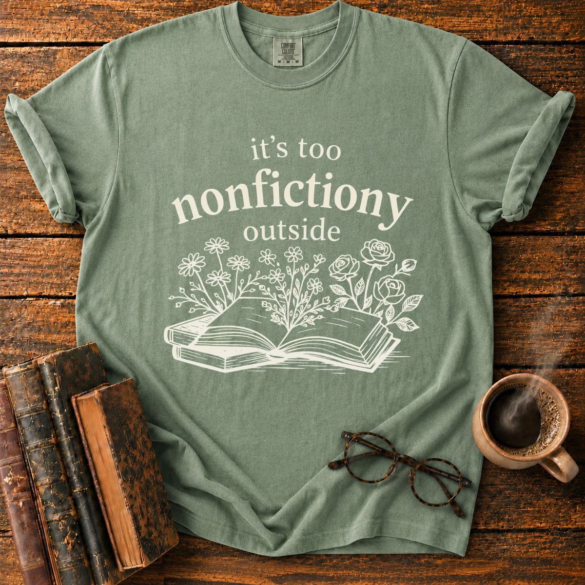 Whimsical Botanical Book T-Shirt