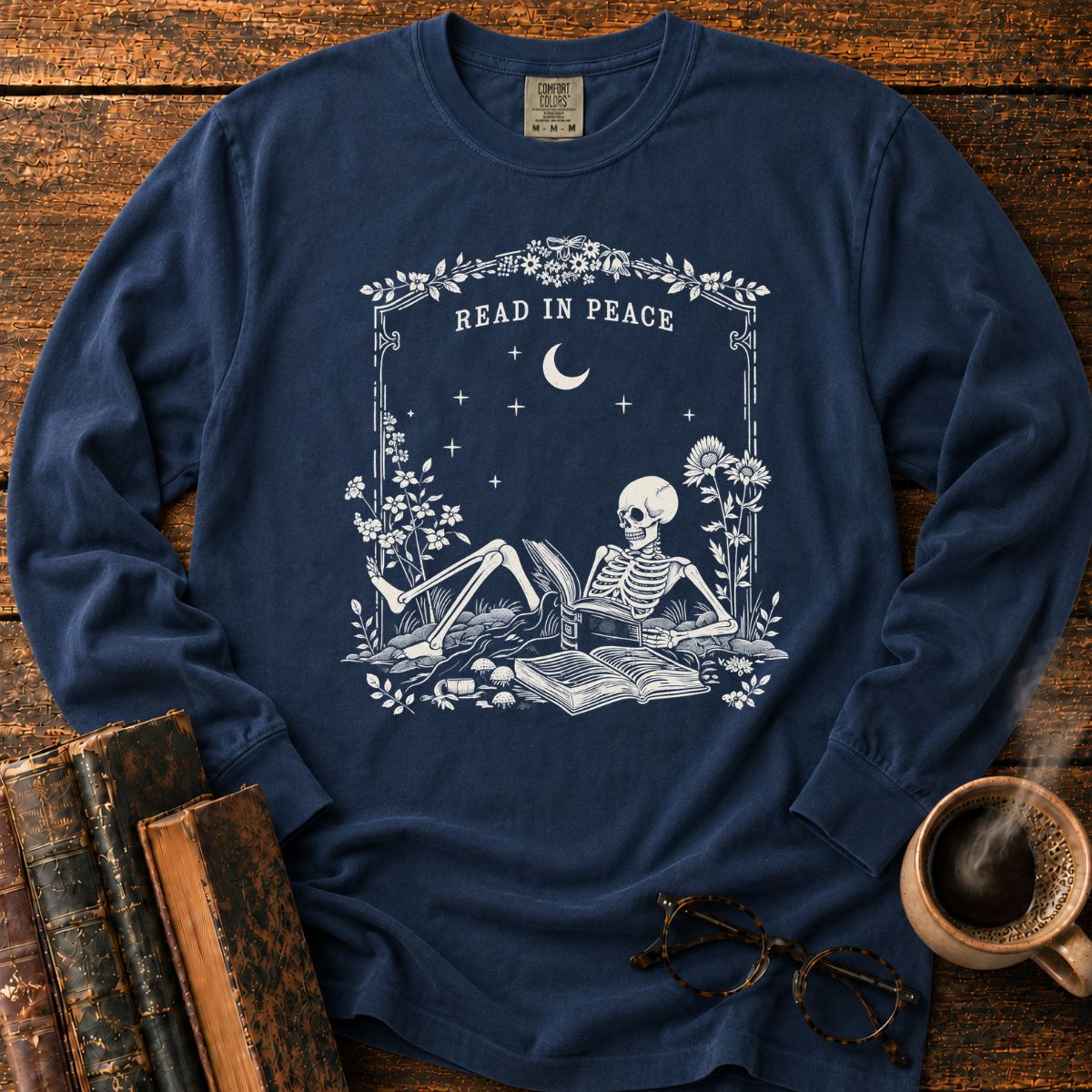 Read In Peace Skeleton LS T-Shirt