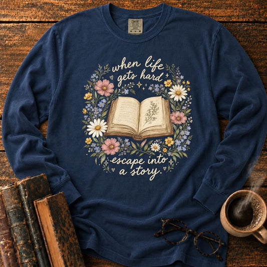 Escape Into a Story LS T-Shirt