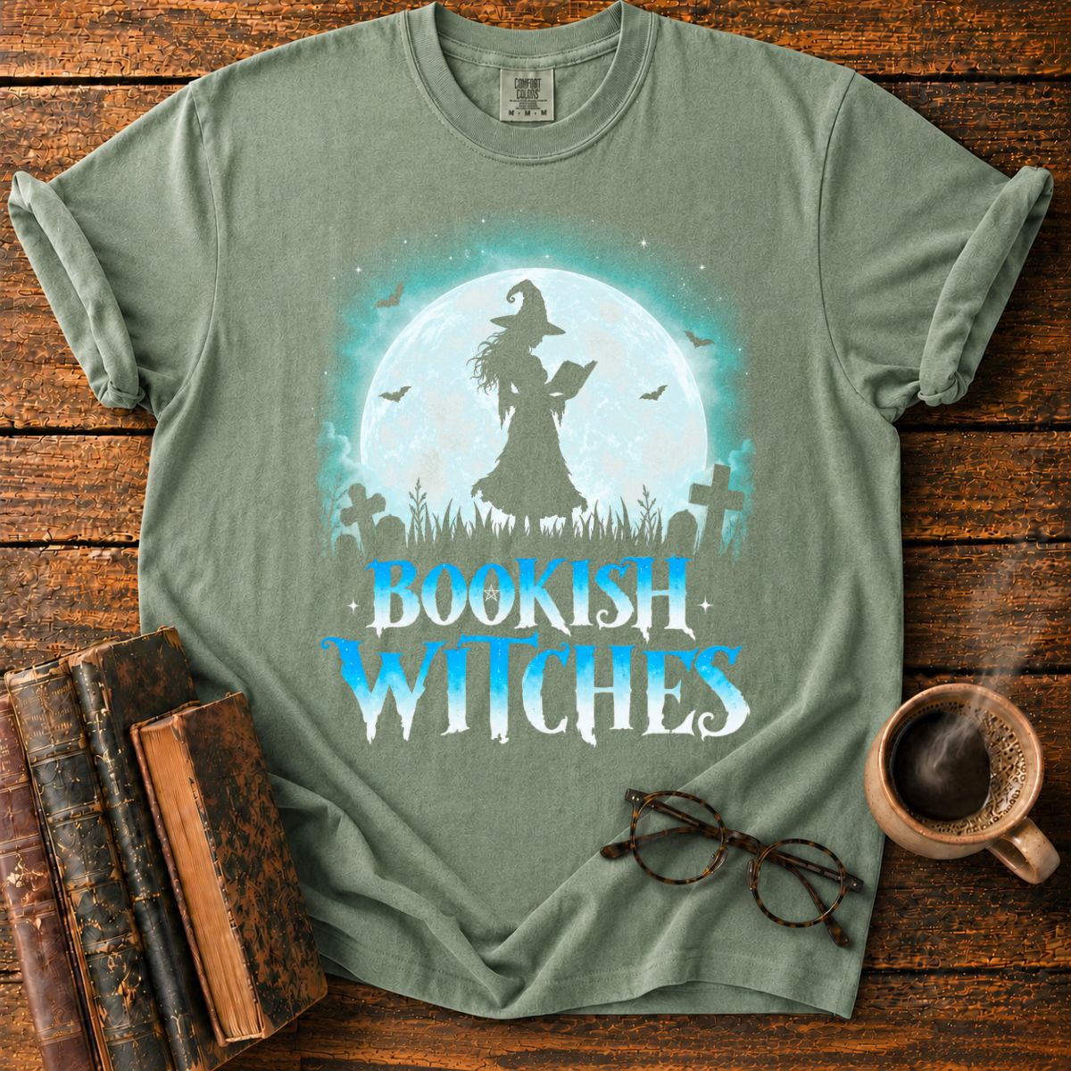 Moonlit Witch Reading in the Graveyard T-Shirt