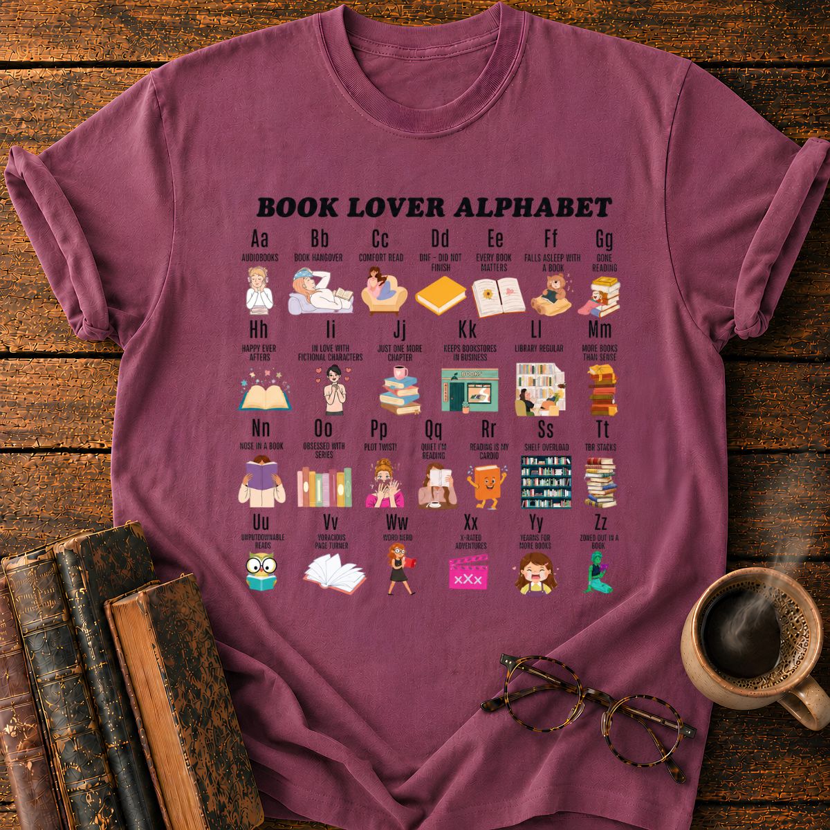 Book Lover Alphabet T-Shirt