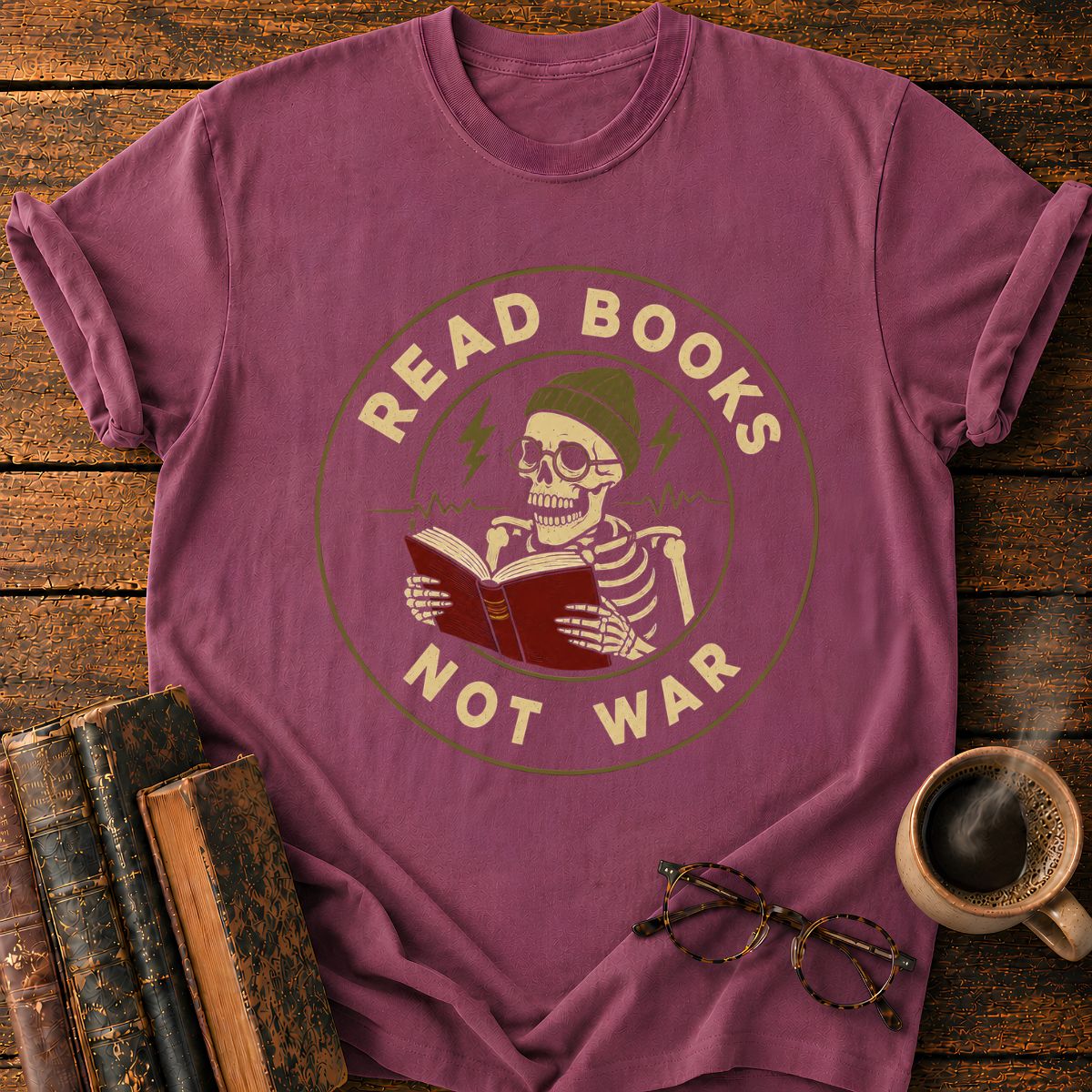 Read Books Not War Badge T-Shirt