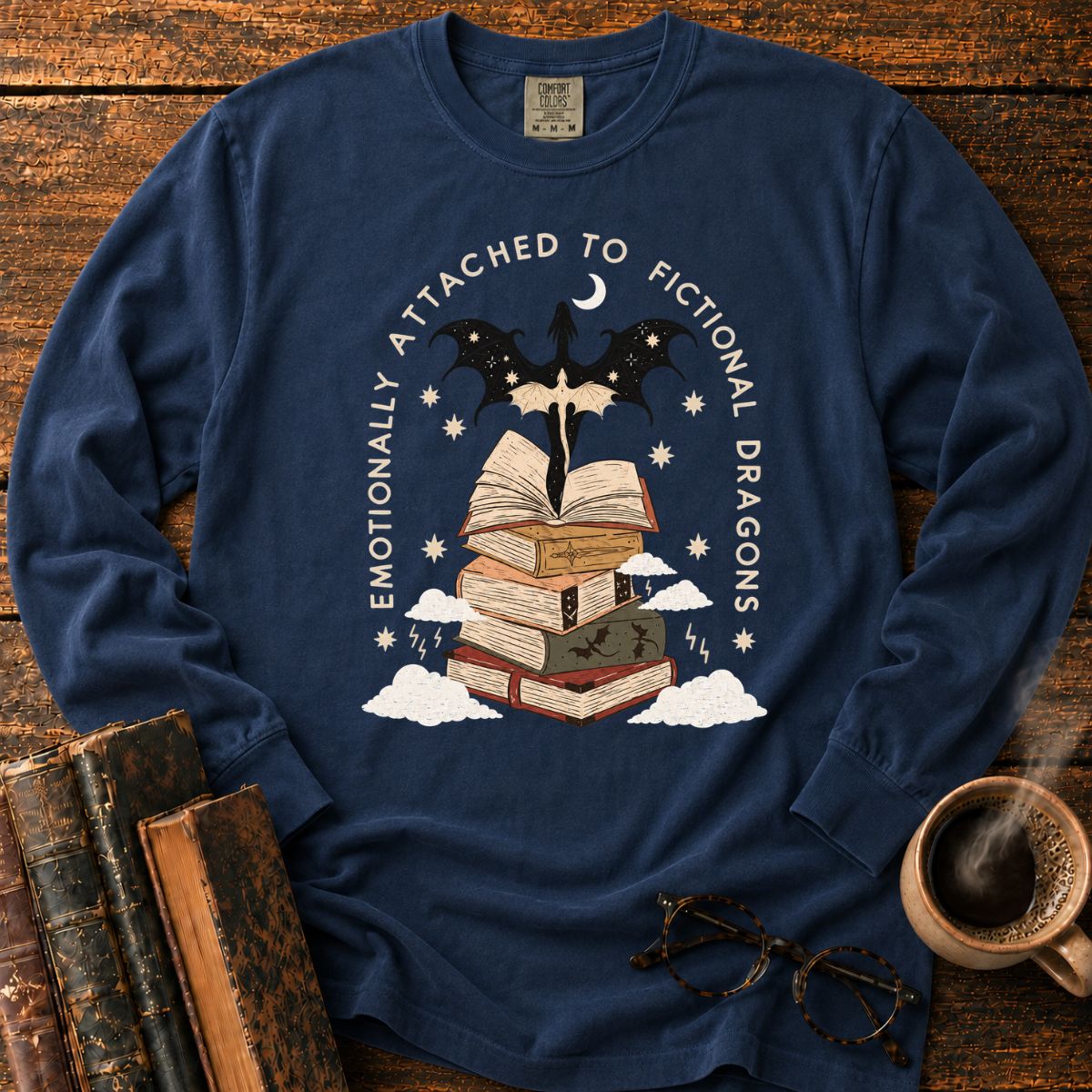 Fictional Dragons Bookish LS T-Shirt