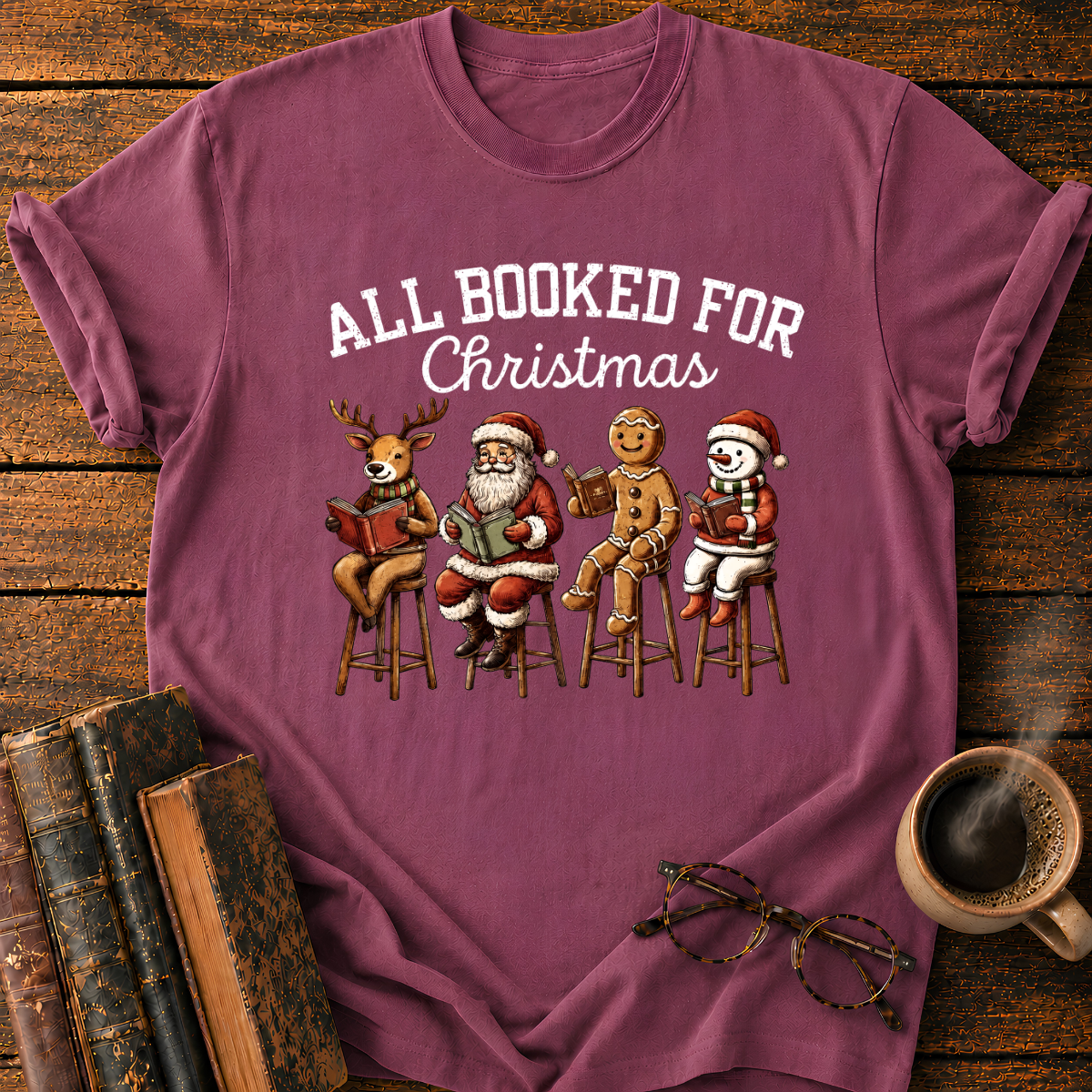 All Booked For Christmas T-Shirt