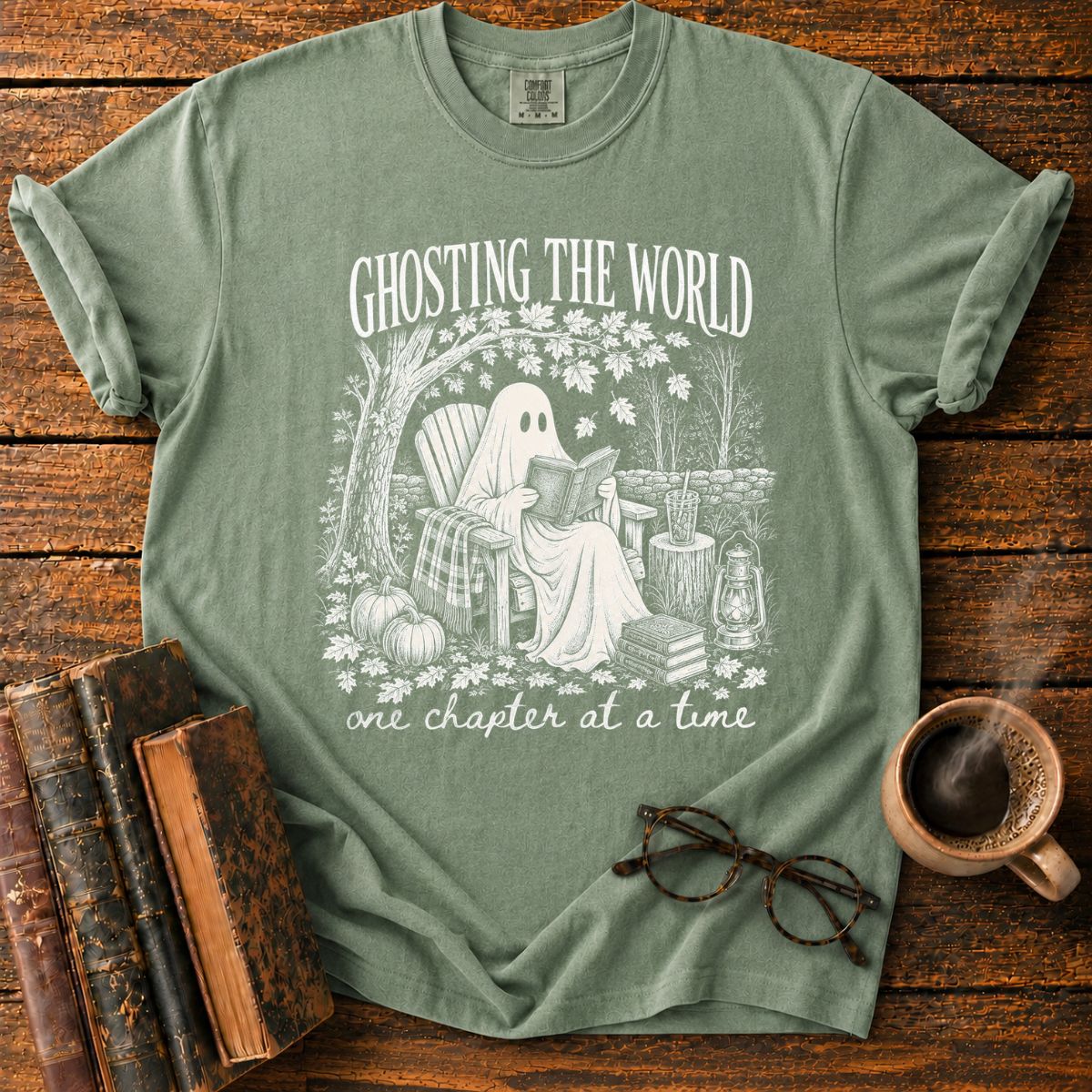 Ghost Reading in Autumn T-Shirt