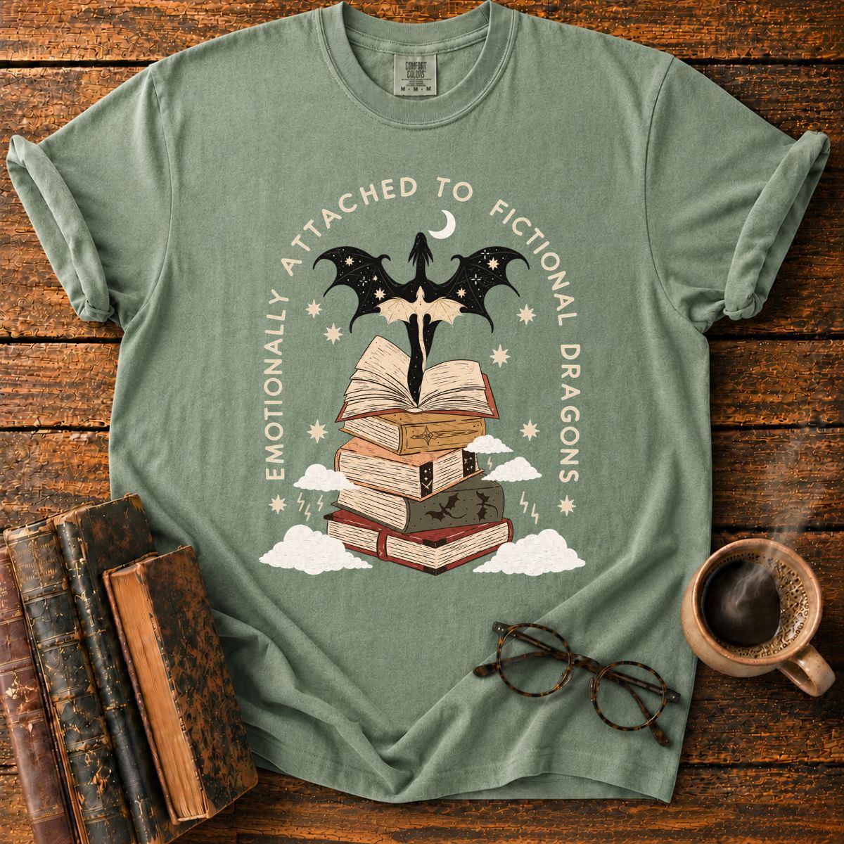 Fictional Dragons Bookish Fantasy T-Shirt