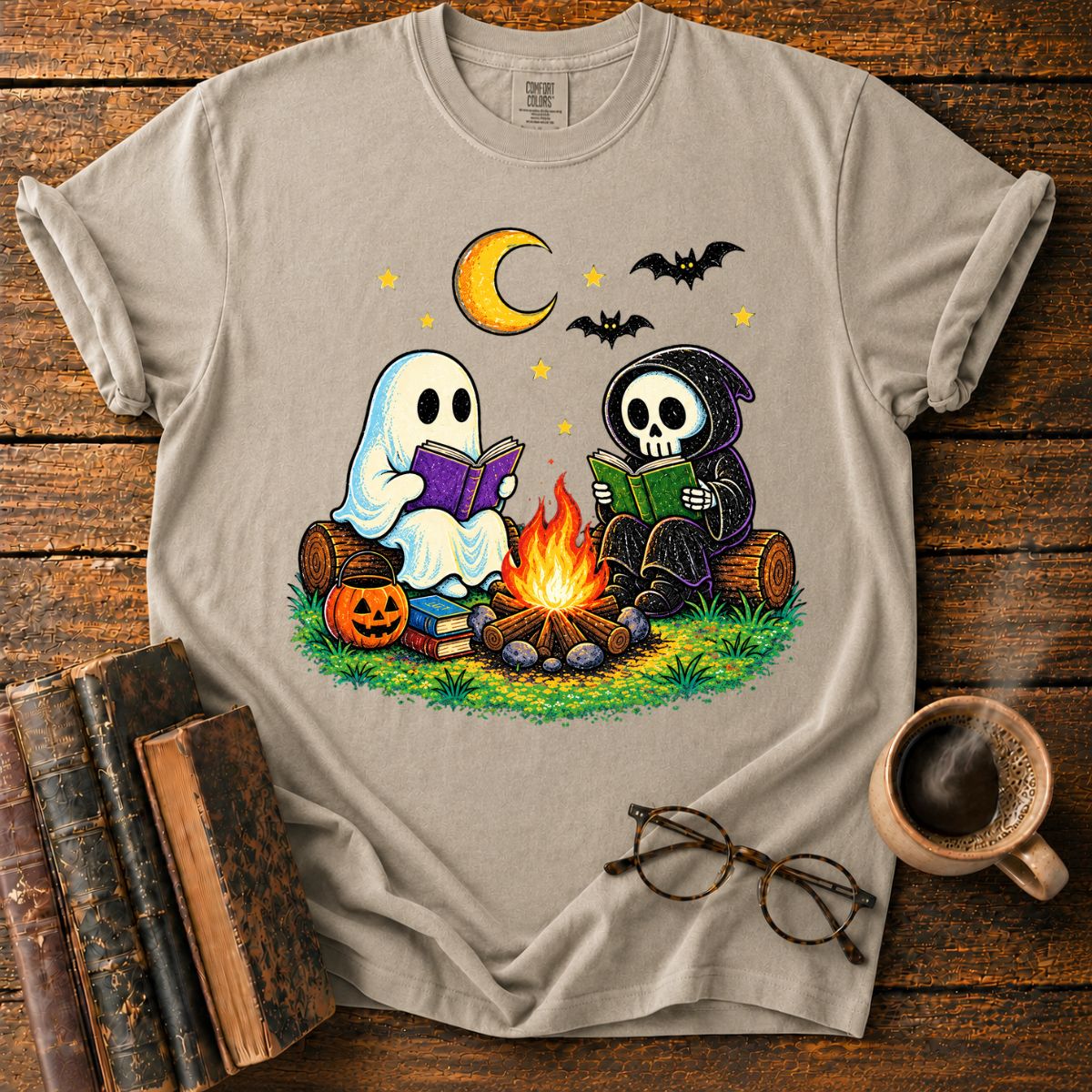 Ghosts’ Halloween Campfire Reading T-Shirt