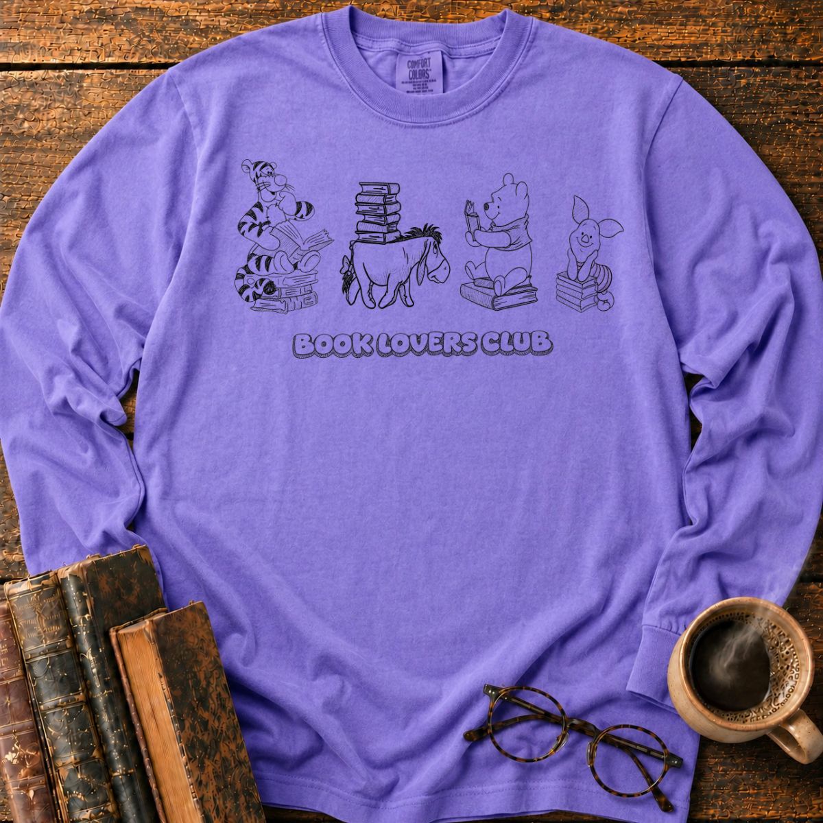 Book Lovers Club Friends Sketch LS T-Shirt