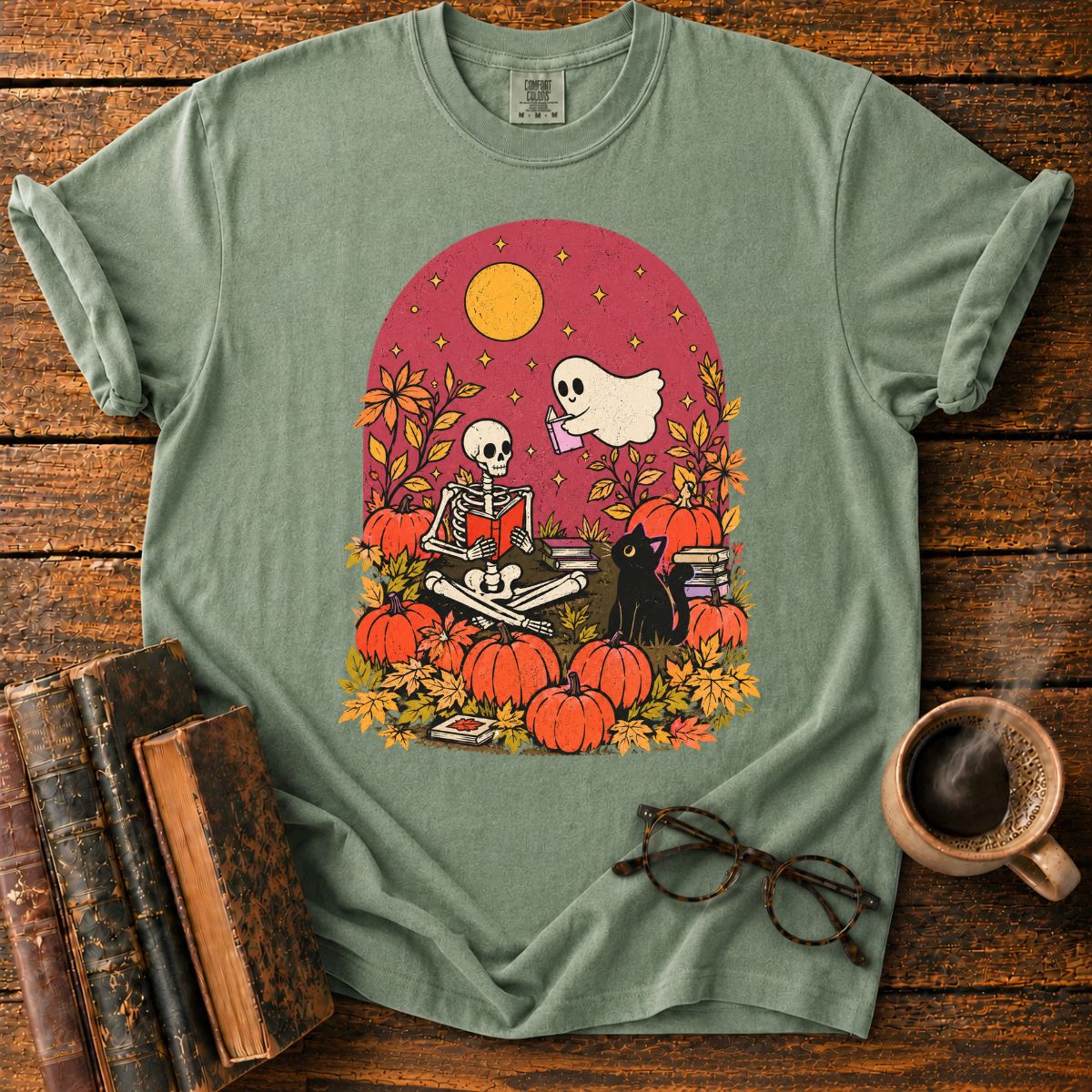 Fall Pumpkin Patch Skeleton T-Shirt