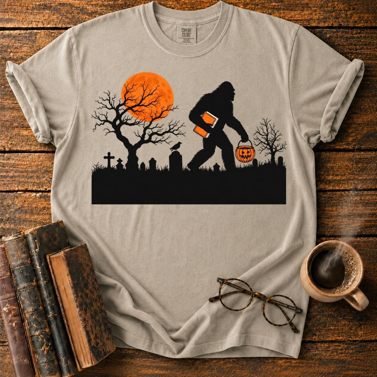 Sasquatch Halloween Graveyard T-Shirt