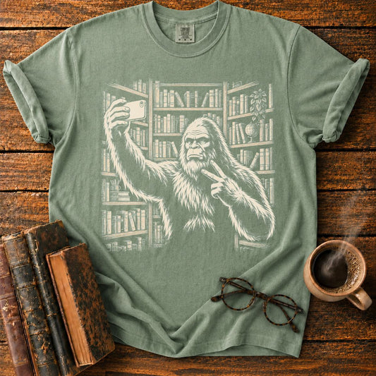 Bigfoot’s Vintage Library Selfie T-Shirt