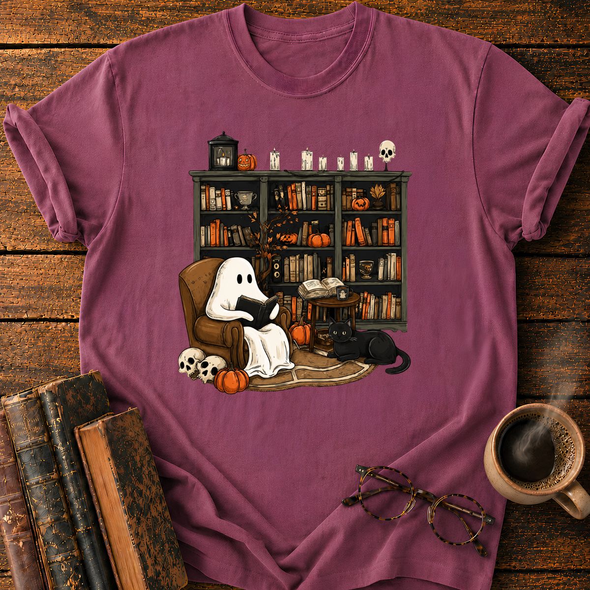 Ghost Reading A Book T-Shirt