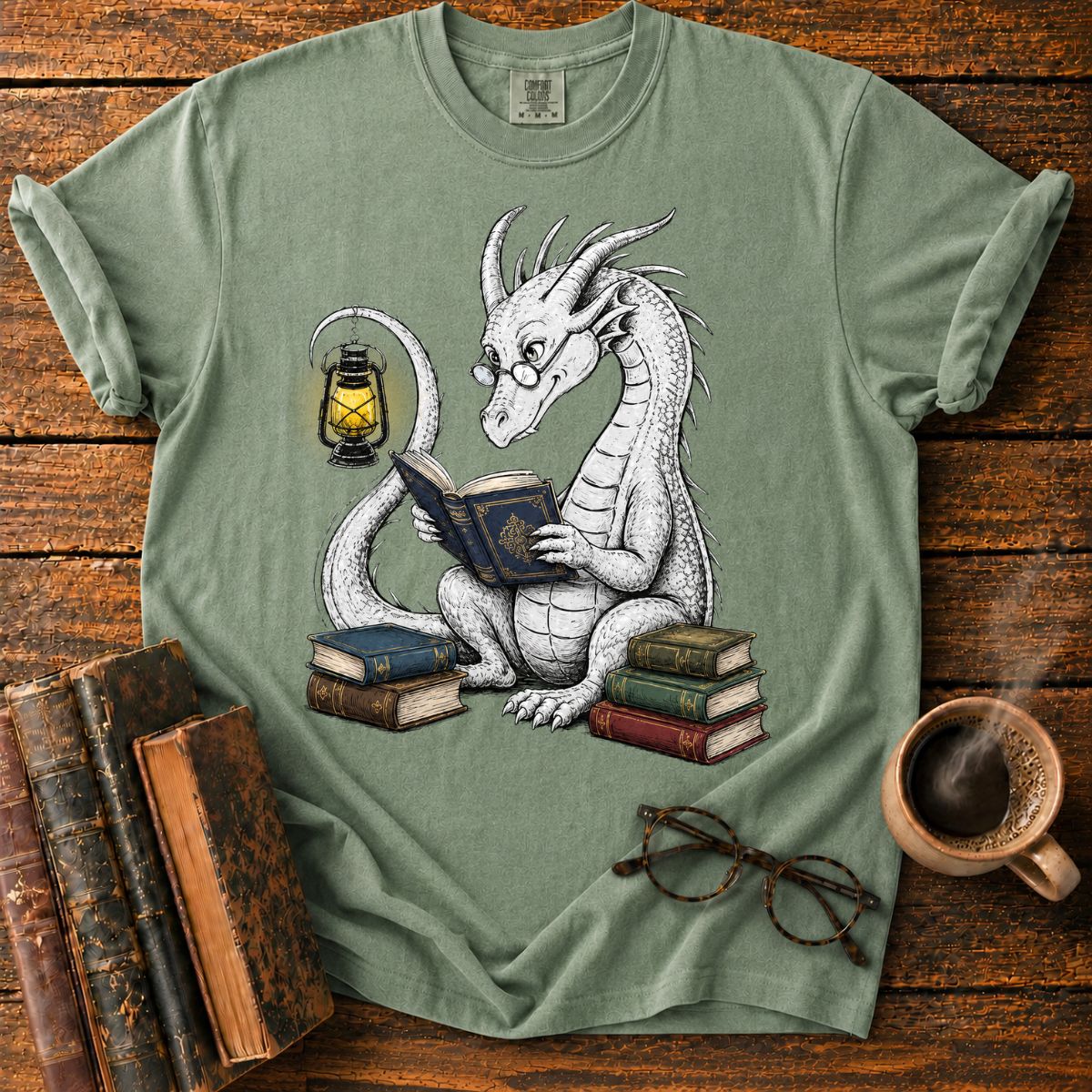 Dragon Scholar by Lantern Light T-Shirt
