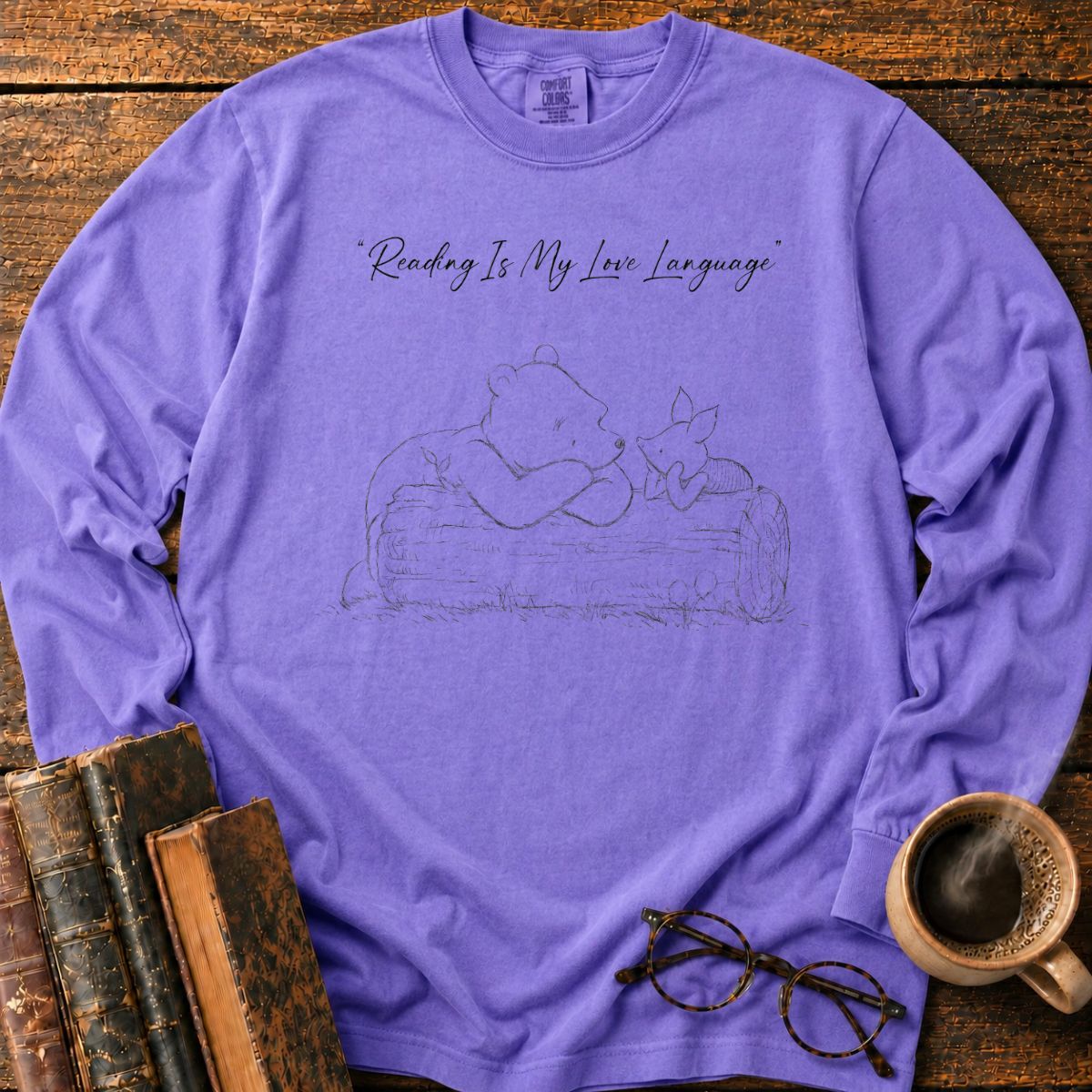 Reading Is My Love Language Sketch LS T-Shirt