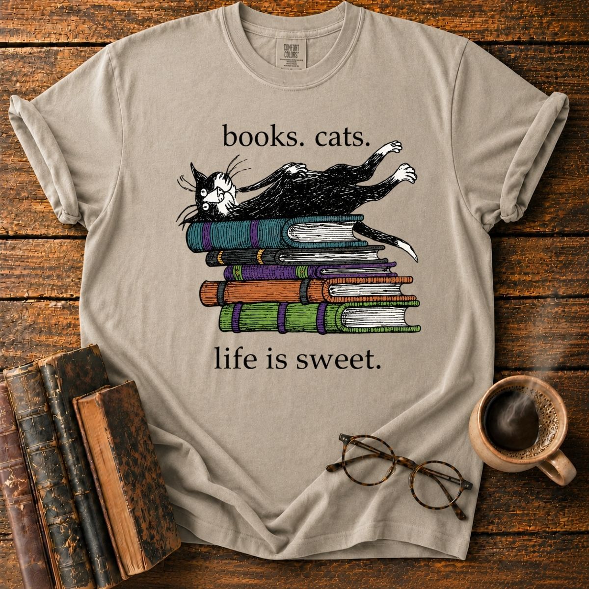 Books, Cats, and Sweet Life T-Shirt