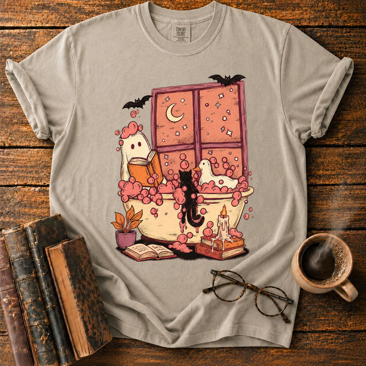Cozy Moonlit Bubble Bath Fantasy T-Shirt