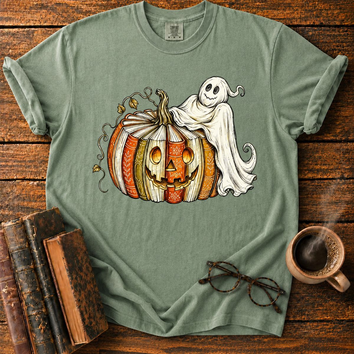 Ornate Pumpkin and Friendly Ghost T-Shirt
