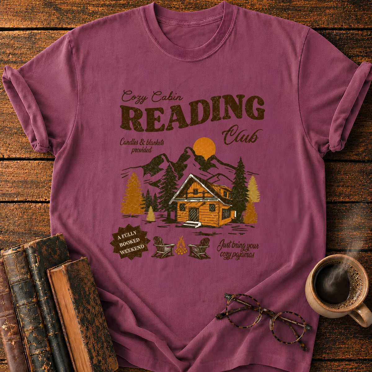 Cozy Cabin Book Club T-Shirt