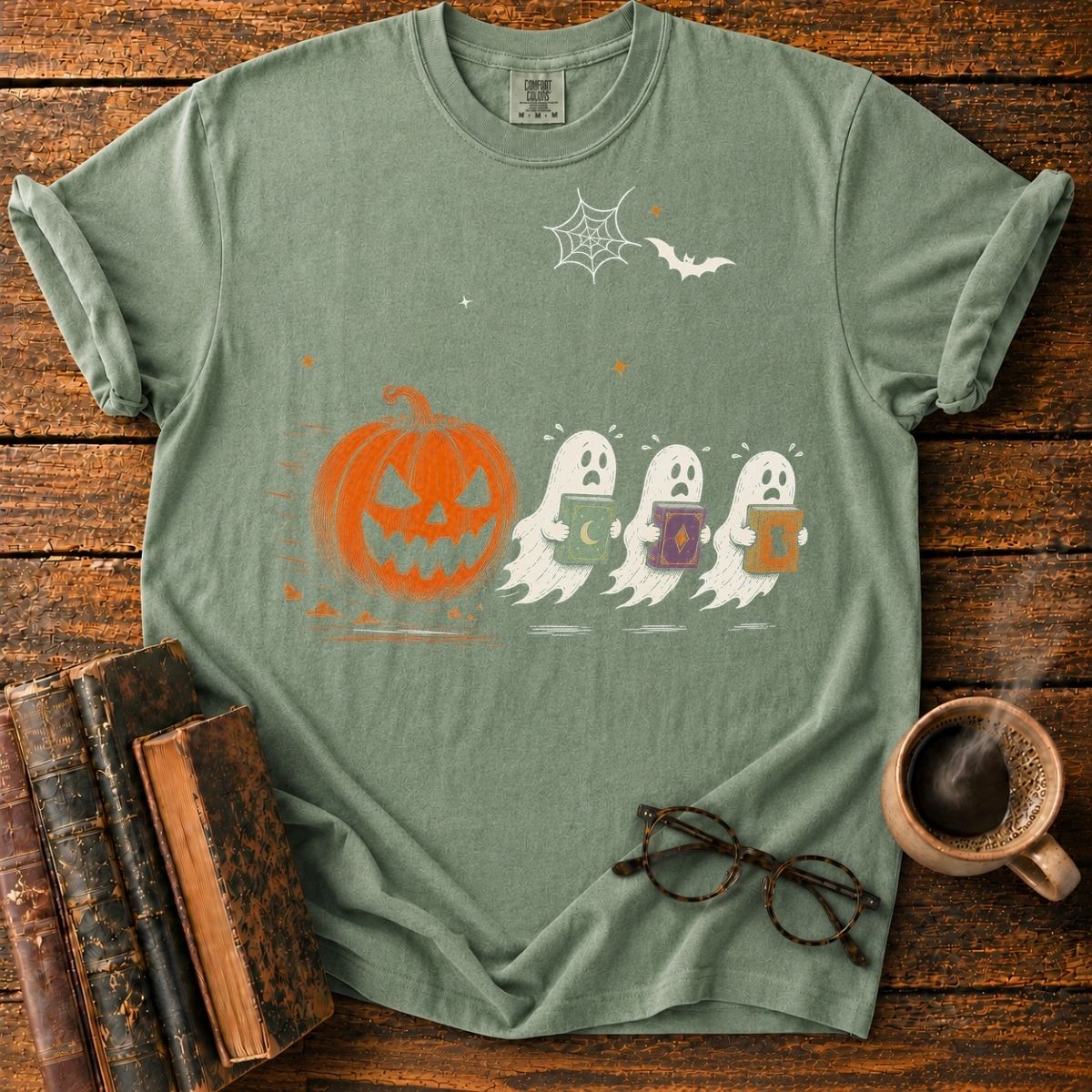 Pumpkin Chases Bookish Ghosts T-Shirt