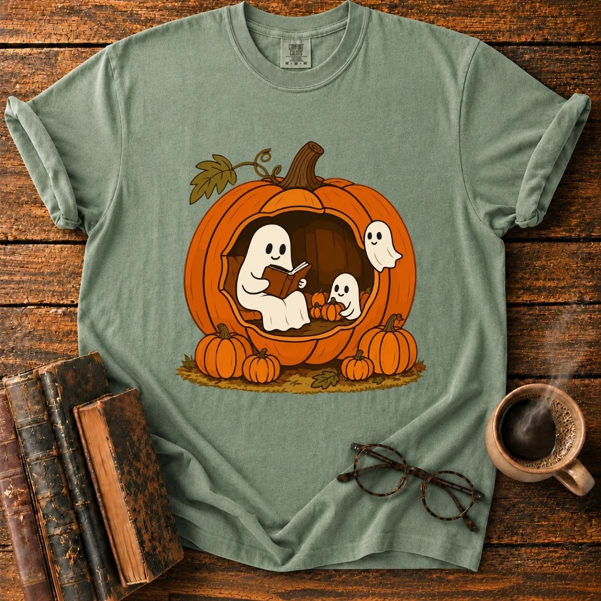 Cozy Ghosts in a Pumpkin House T-Shirt