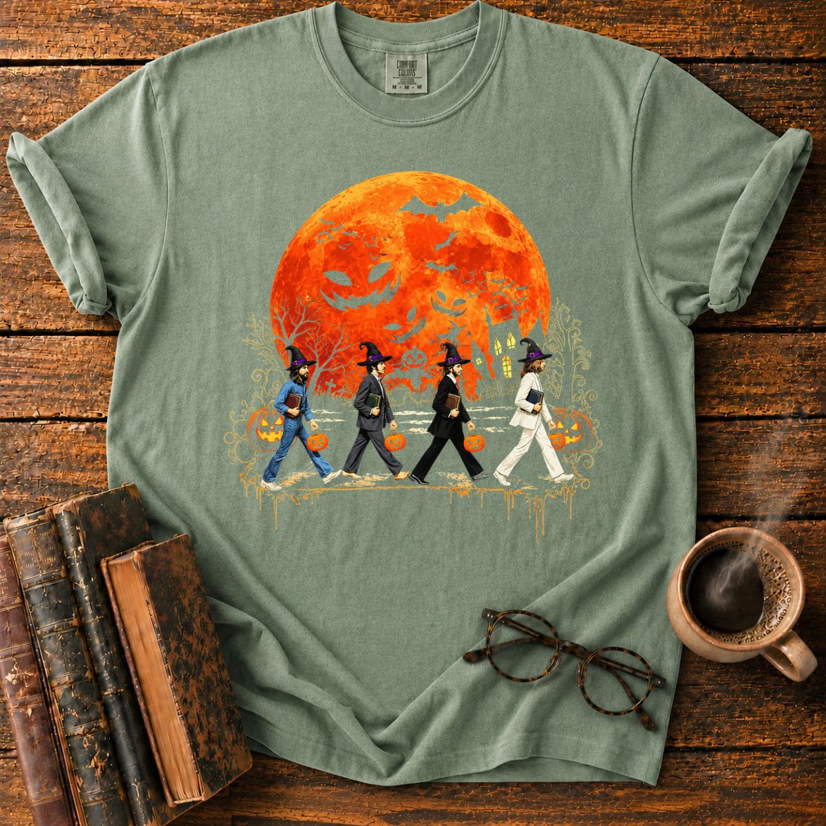 Four Witch-Hatted Walkers with Books T-Shirt