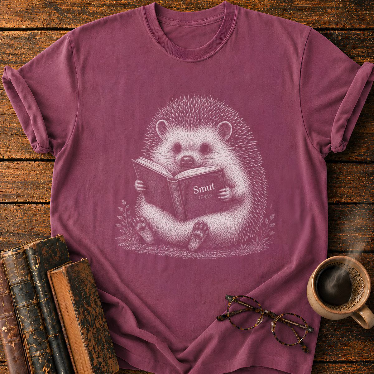Hedgehog Reading A Book T-Shirt