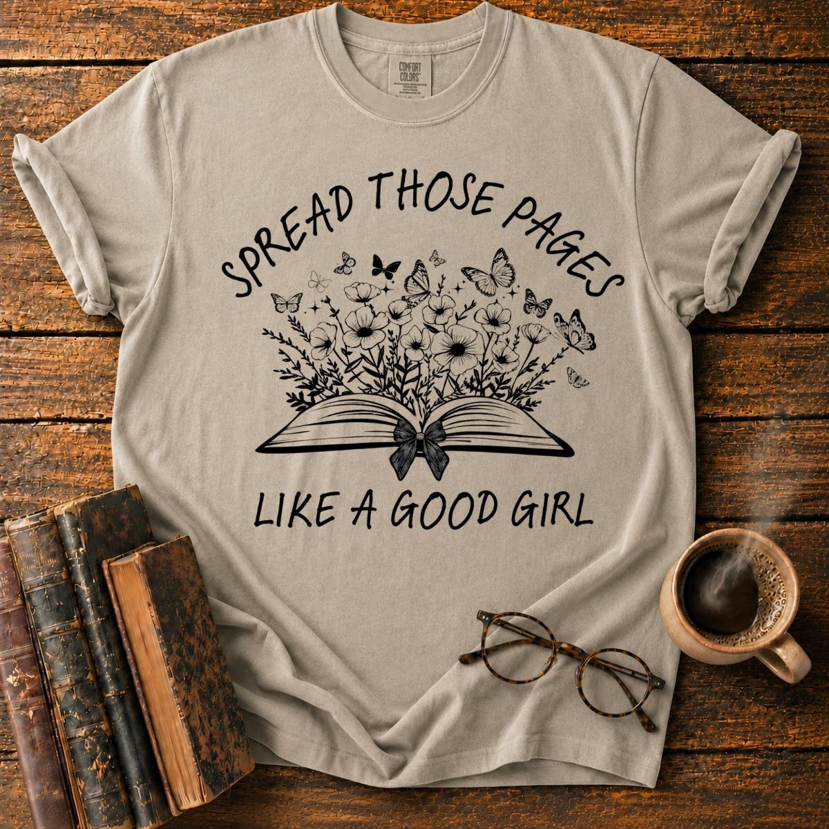 Spread Those Pages Floral Book T-Shirt