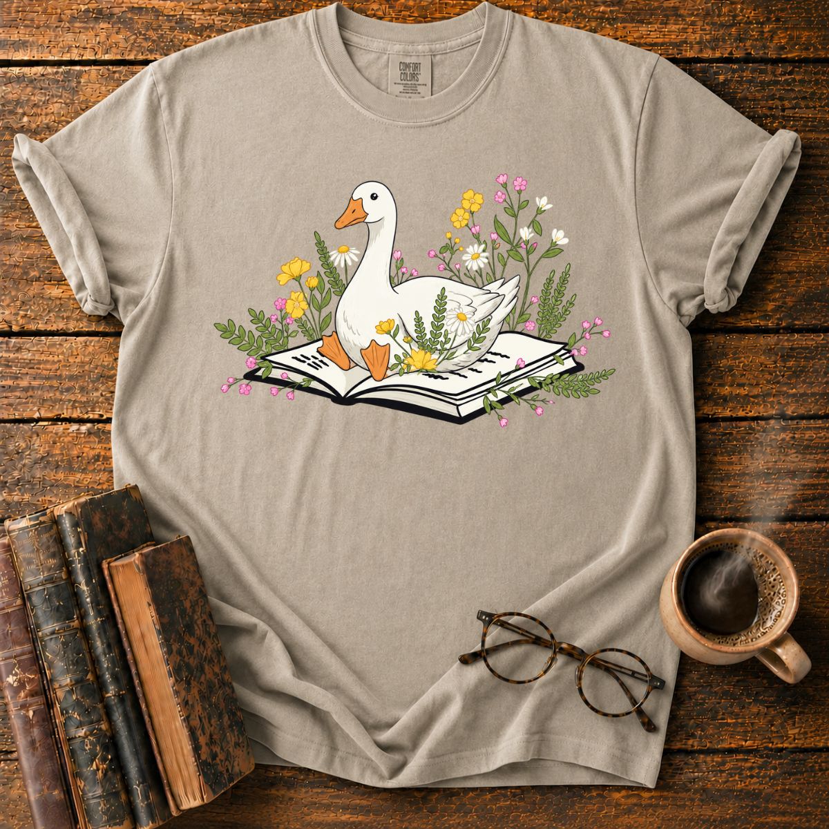 Whimsical Goose in Bloom T-Shirt