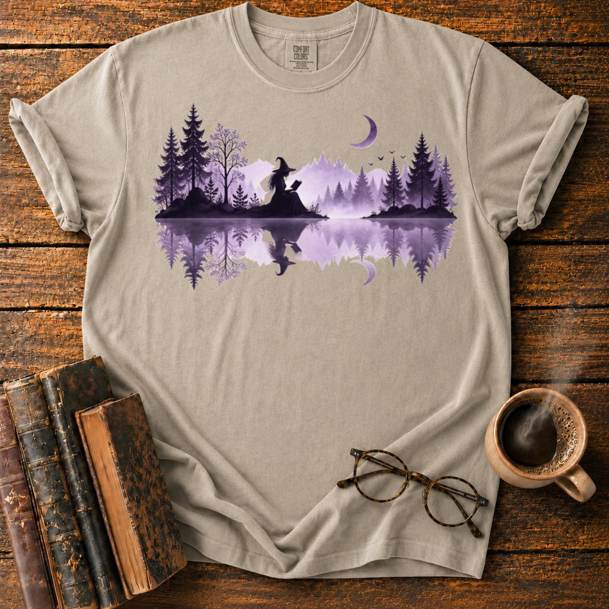 Witch Reading by a Moonlit Lake T-Shirt
