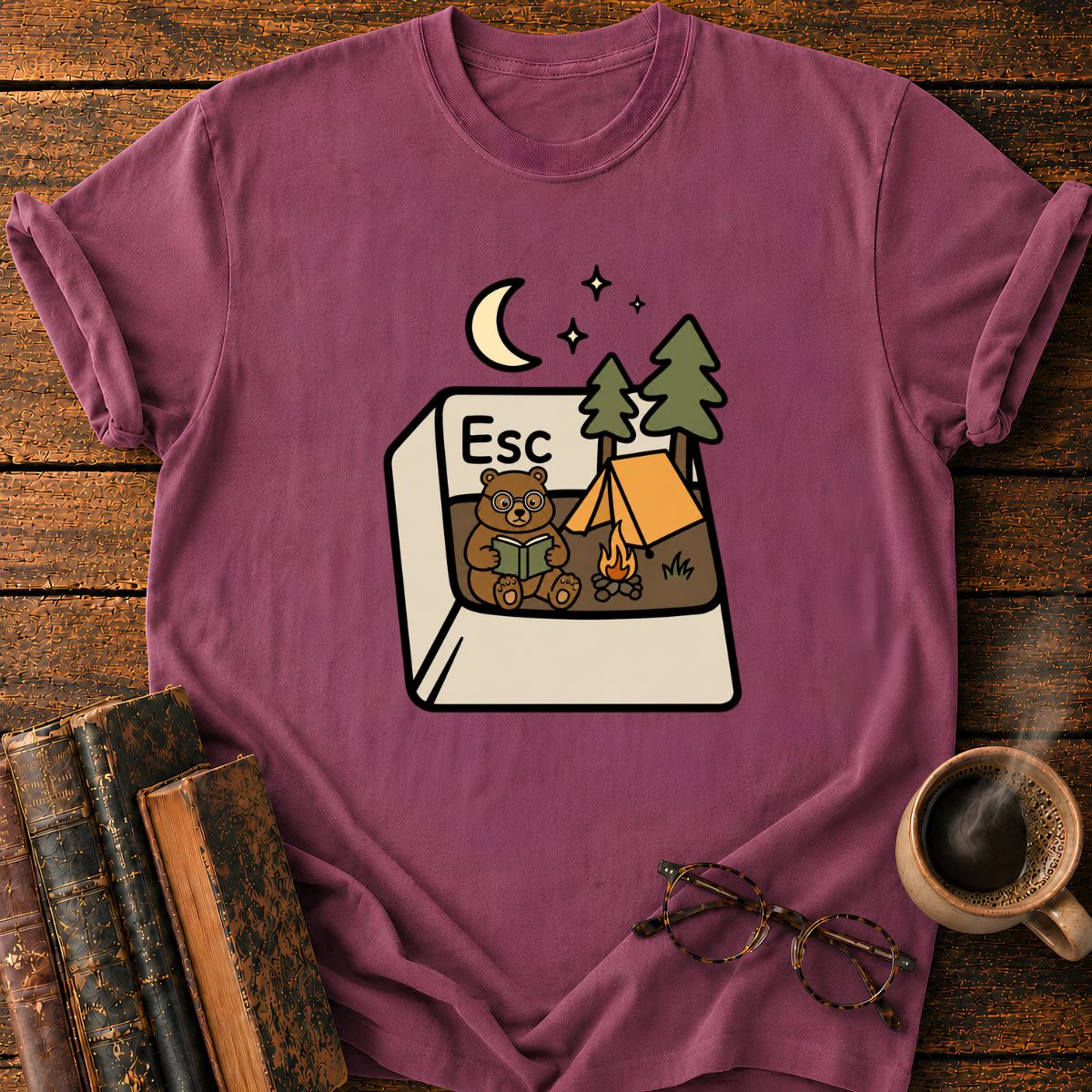 Cozy Escape Key Reading Diorama T-Shirt