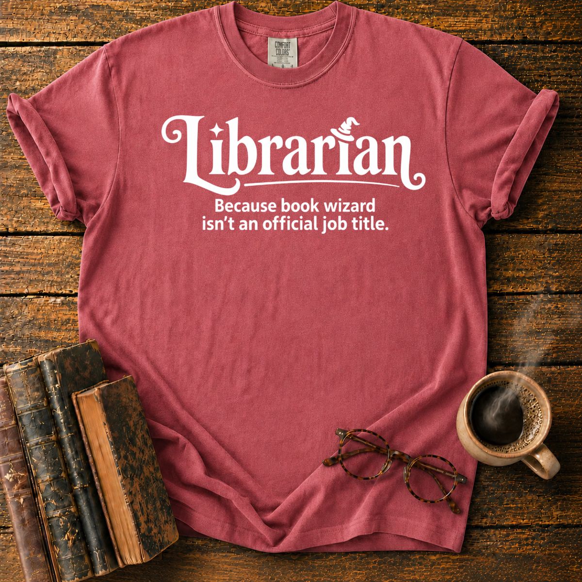 Librarian Book Wizard Funny T-Shirt