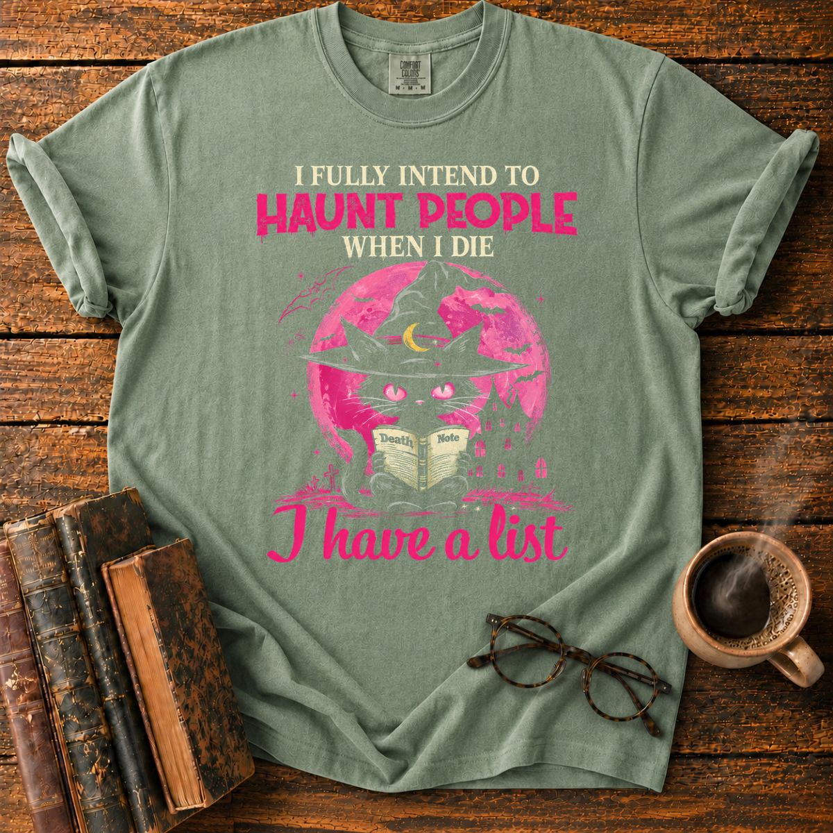 Cat's Haunted Death Note Grimoire T-Shirt