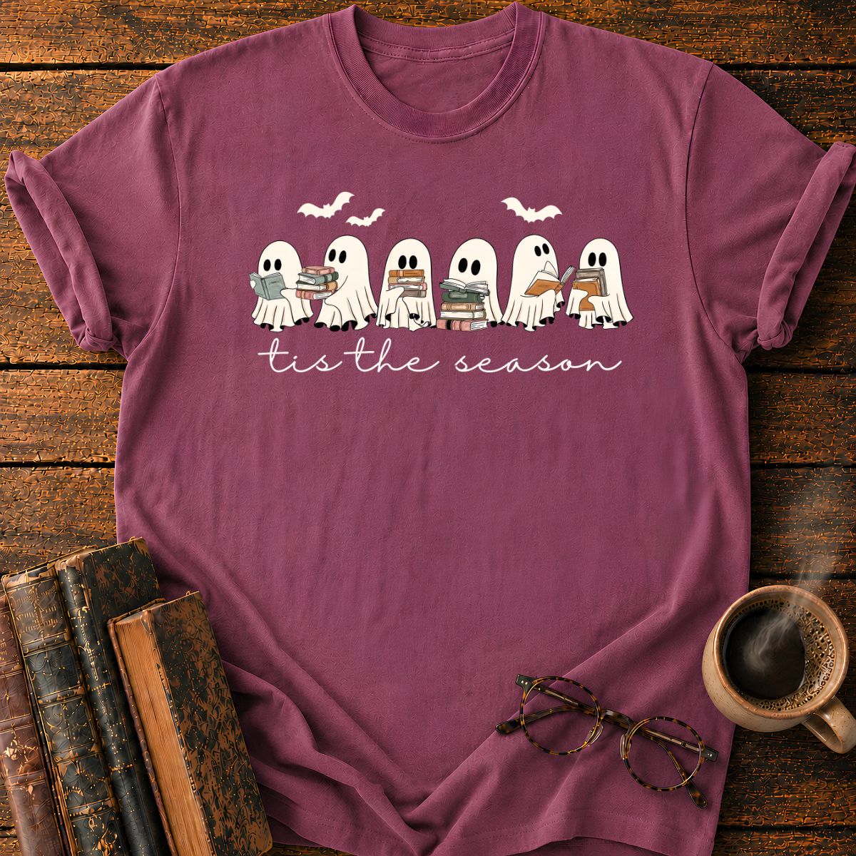 Ghosts Reading in Halloween T-Shirt