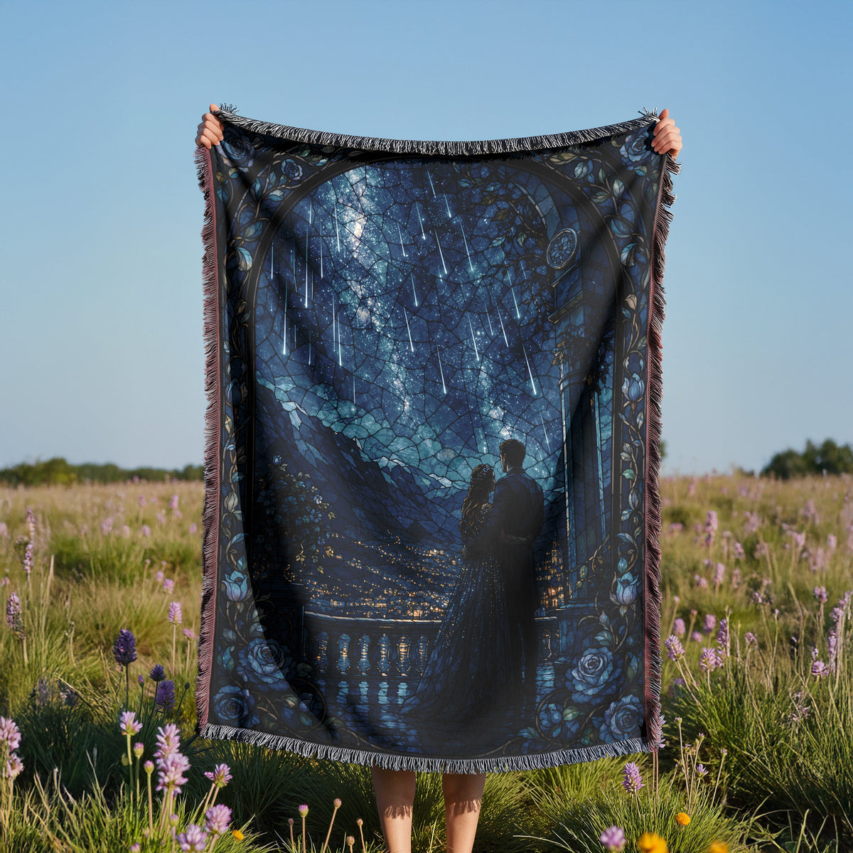 Starfall Night Woven Throw Blanket